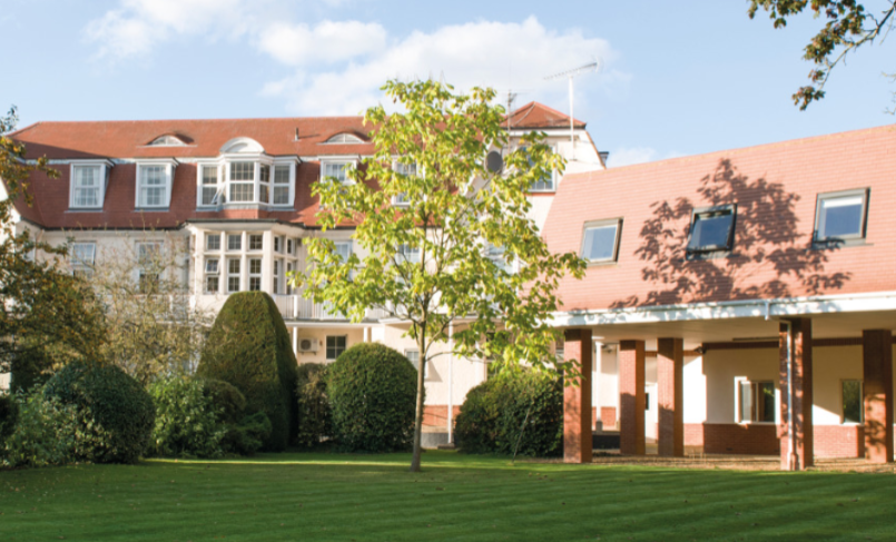 Pinehill Hospital building in the sunshine