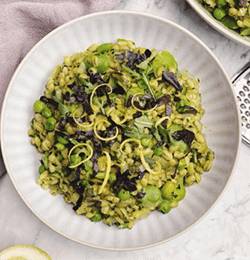 bright green risotto