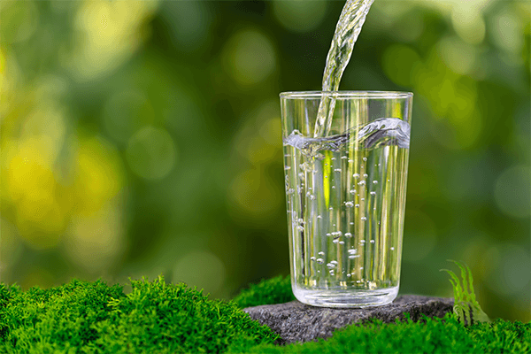 water pouring into glass