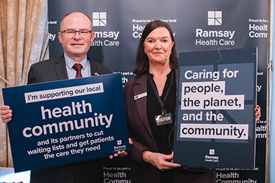 Sandra Donoghue, Hospital Director of Clifton Park with Ian Levy, MP for Blyth Valley