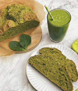 green smoothie with green bread