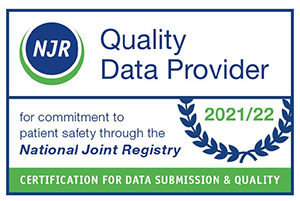 Oaks Hospital awarded by the National Joint Registry